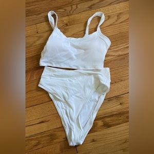 Aerie high waisted criss cross bikini set NWT